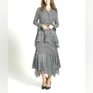 Jerry T Black and White Houndstooth Women's Skirt Suit Sz S